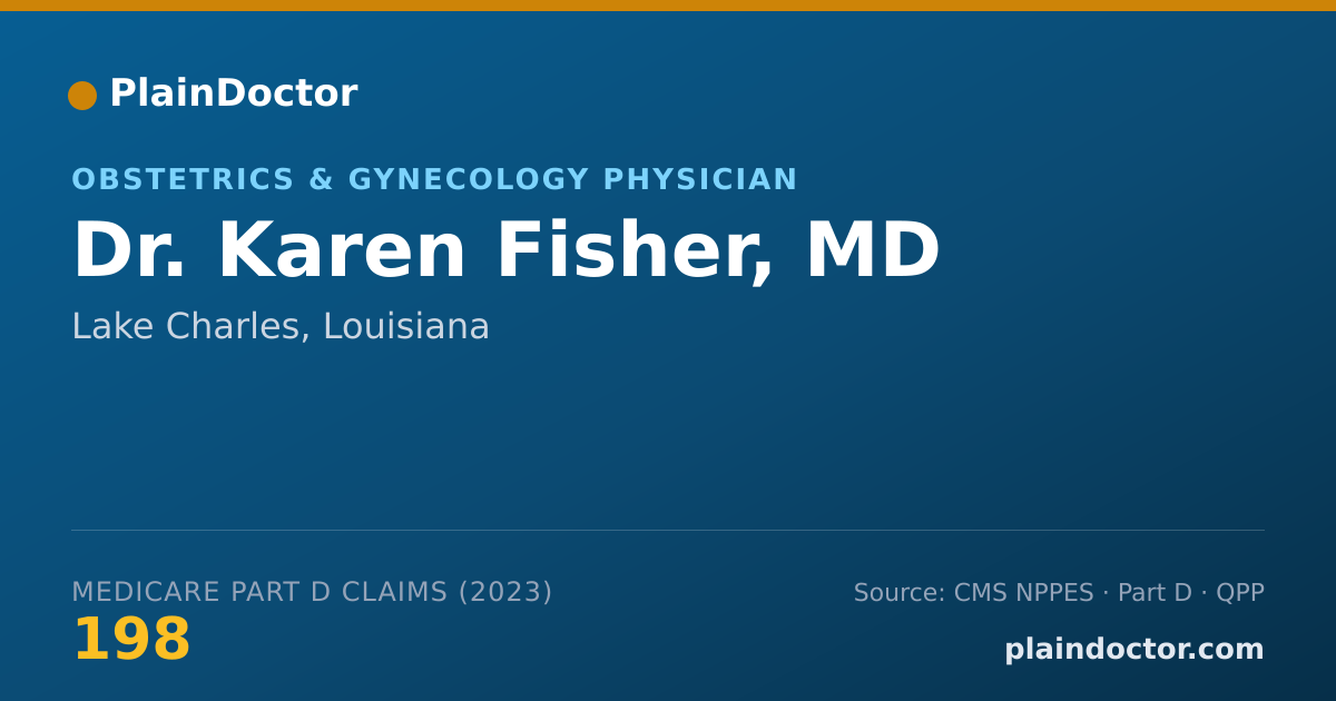 Shareable card for Karen Fisher, MD - Obstetrics & Gynecology Physician, Lake Charles, LA