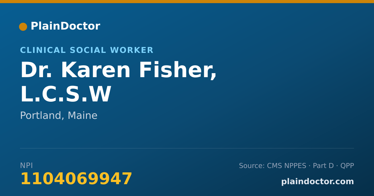 Shareable card for Karen Fisher, L.C.S.W - Clinical Social Worker, Portland, ME