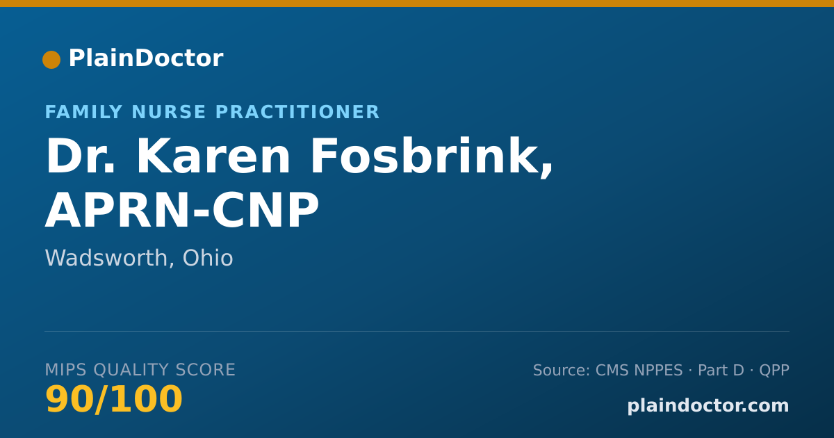 Shareable card for Karen Fosbrink, APRN-CNP - Family Nurse Practitioner, Wadsworth, OH