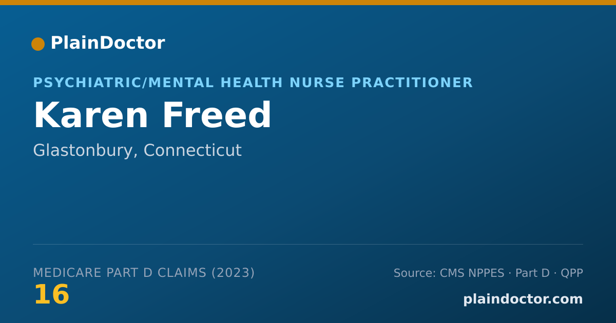 Shareable card for Karen Freed - Psychiatric/Mental Health Nurse Practitioner, Glastonbury, CT