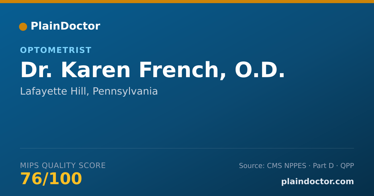 Shareable card for Karen French, O.D. - Optometrist, Lafayette Hill, PA