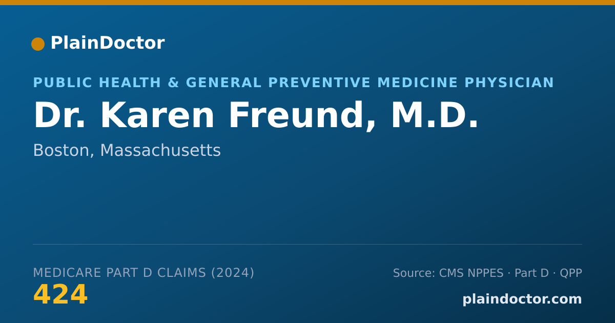 Shareable card for Karen Freund, M.D. - Public Health & General Preventive Medicine Physician, Boston, MA