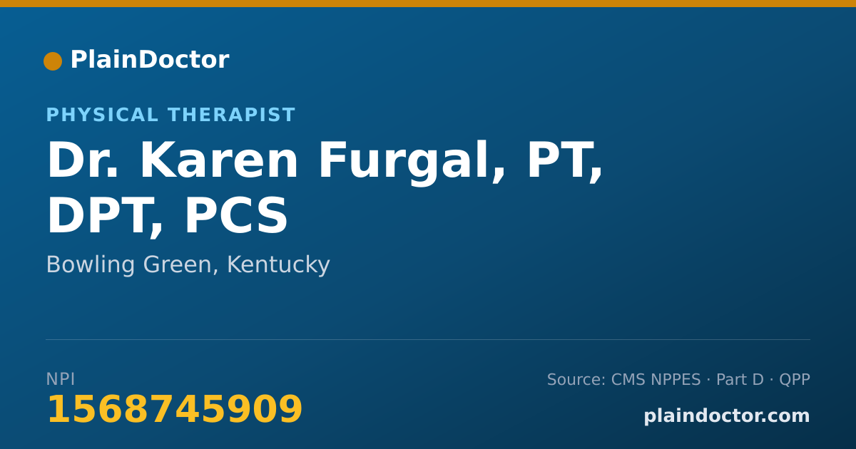 Shareable card for Karen Furgal, PT, DPT, PCS - Physical Therapist, Bowling Green, KY