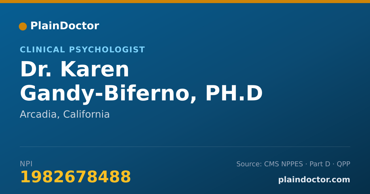 Shareable card for Karen Gandy-Biferno, PH.D - Clinical Psychologist, Arcadia, CA