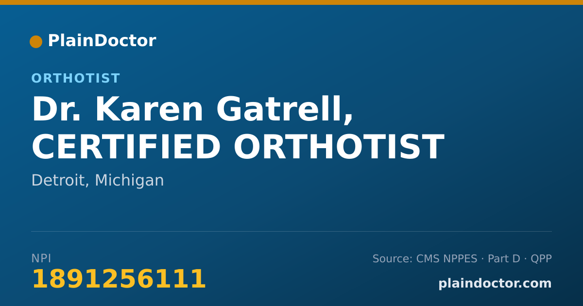 Shareable card for Karen Gatrell, CERTIFIED ORTHOTIST - Orthotist, Detroit, MI