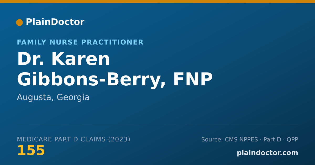 Shareable card for Karen Gibbons-Berry, FNP - Family Nurse Practitioner, Augusta, GA