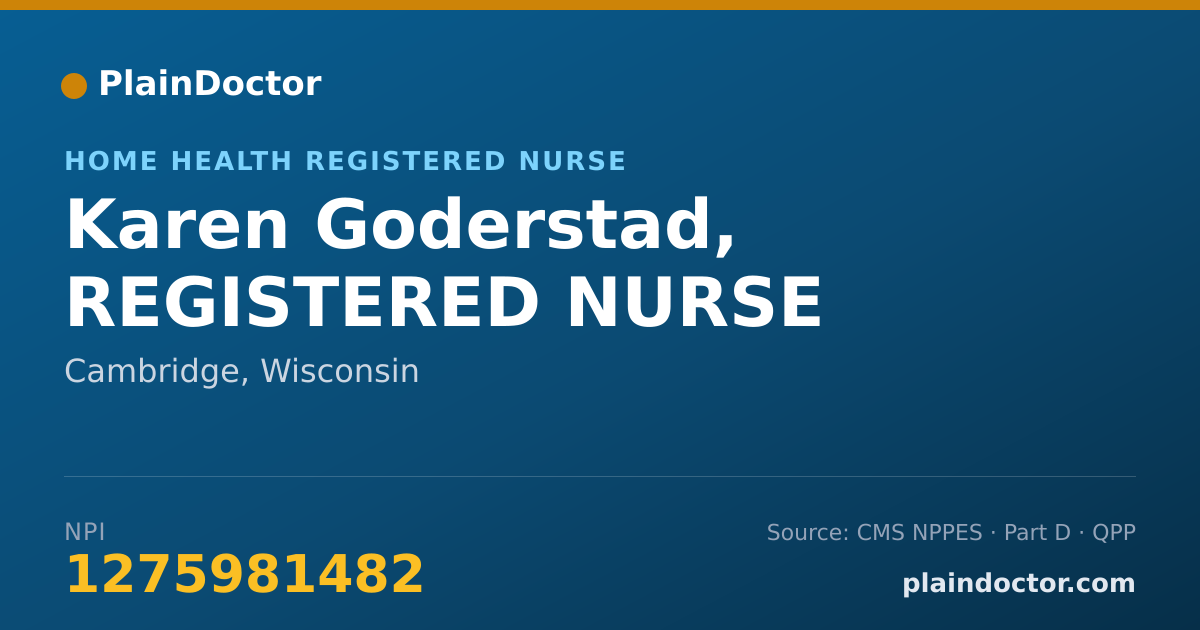 Shareable card for Karen Goderstad, REGISTERED NURSE - Home Health Registered Nurse, Cambridge, WI