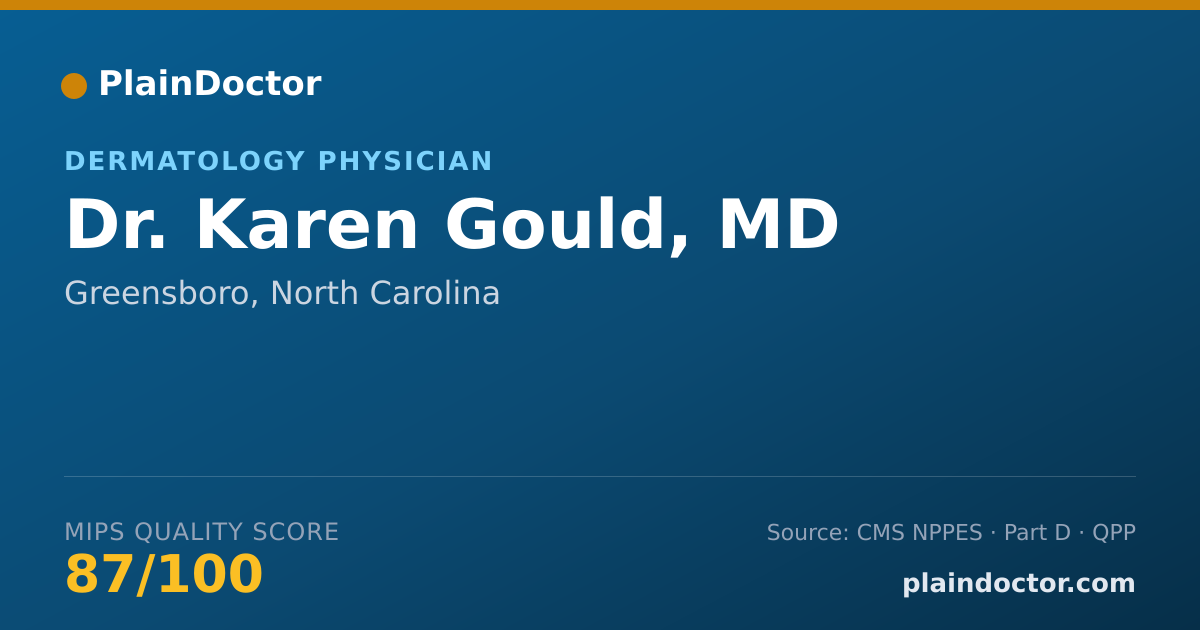 Shareable card for Karen Gould, MD - Dermatology Physician, Greensboro, NC