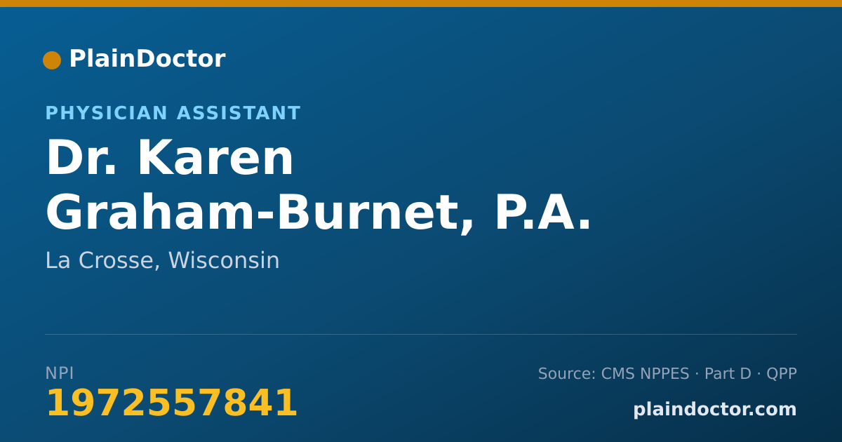 Shareable card for Karen Graham-Burnet, P.A. - Physician Assistant, La Crosse, WI