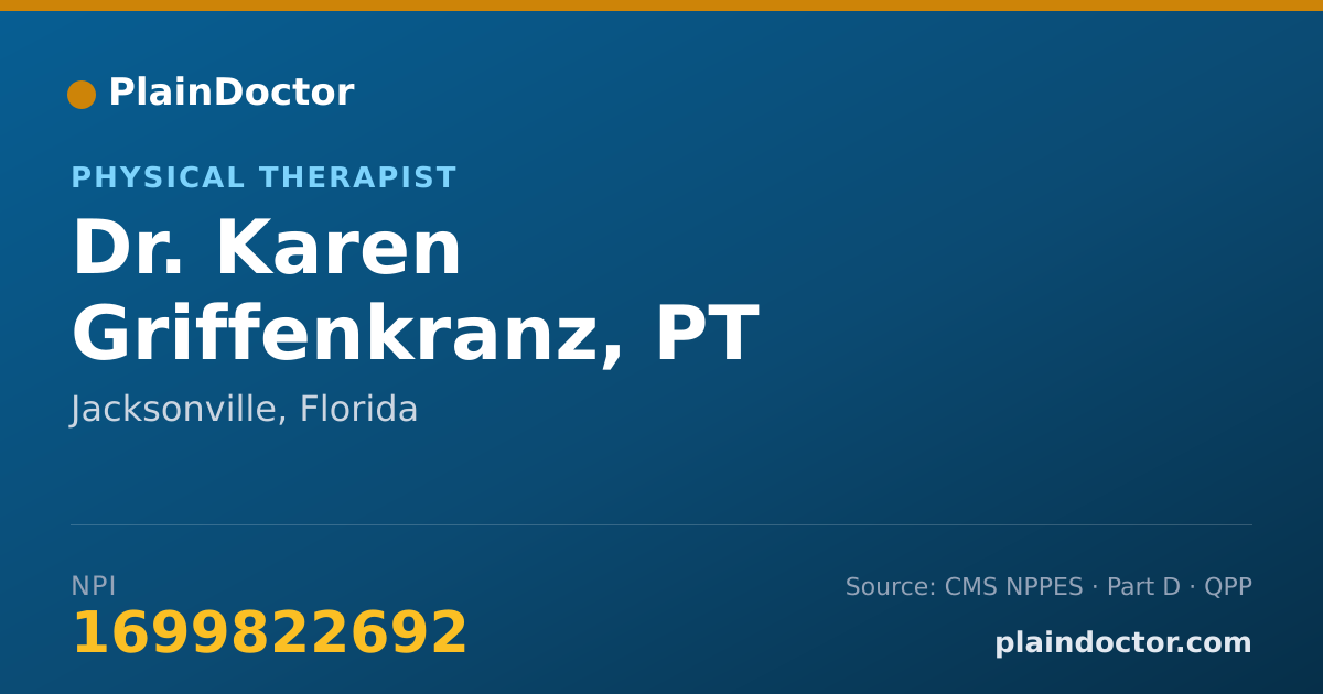 Shareable card for Karen Griffenkranz, PT - Physical Therapist, Jacksonville, FL
