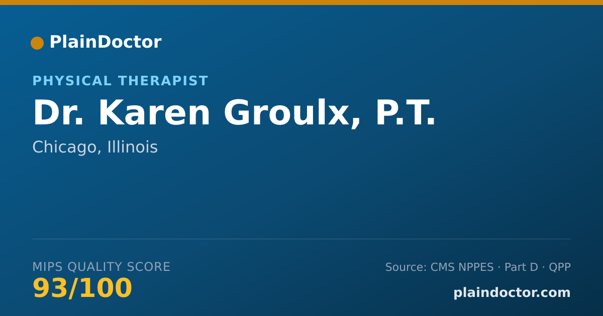 Shareable card for Karen Groulx, P.T. - Physical Therapist, Chicago, IL