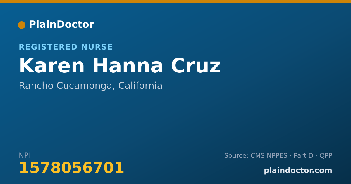 Shareable card for Karen Hanna Cruz - Registered Nurse, Rancho Cucamonga, CA
