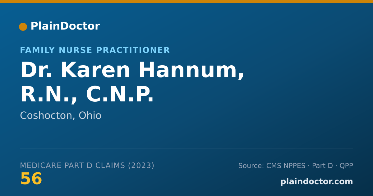 Shareable card for Karen Hannum, R.N., C.N.P. - Family Nurse Practitioner, Coshocton, OH