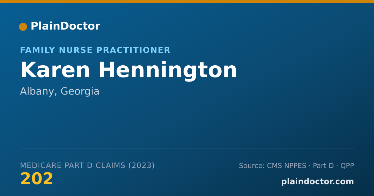 Shareable card for Karen Hennington - Family Nurse Practitioner, Albany, GA