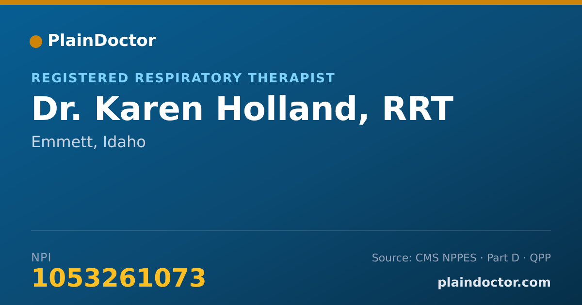 Shareable card for Karen Holland, RRT - Registered Respiratory Therapist, Emmett, ID