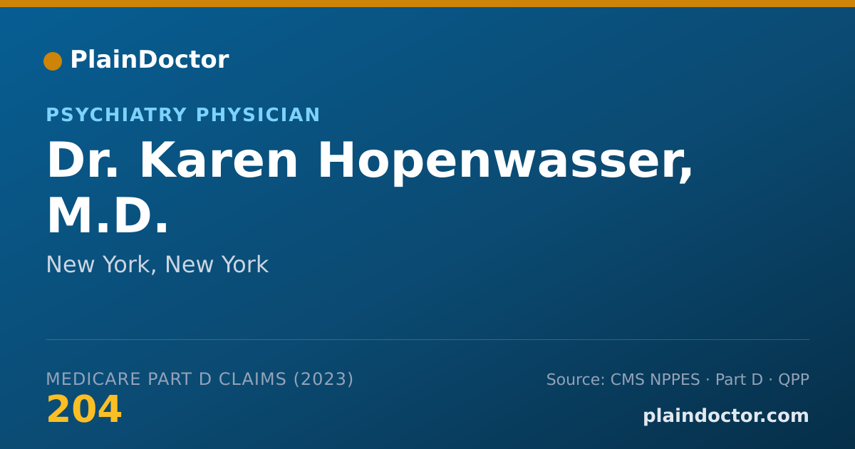 Shareable card for Karen Hopenwasser, M.D. - Psychiatry Physician, New York, NY