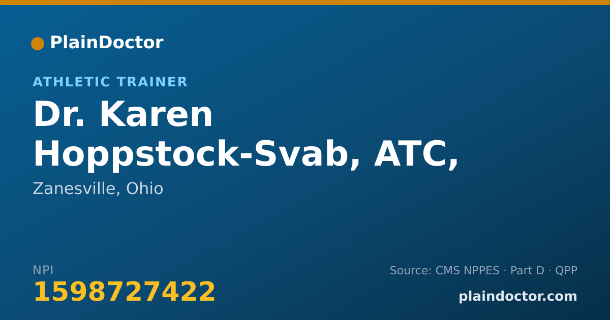 Shareable card for Karen Hoppstock-Svab, ATC, LPTA - Athletic Trainer, Zanesville, OH