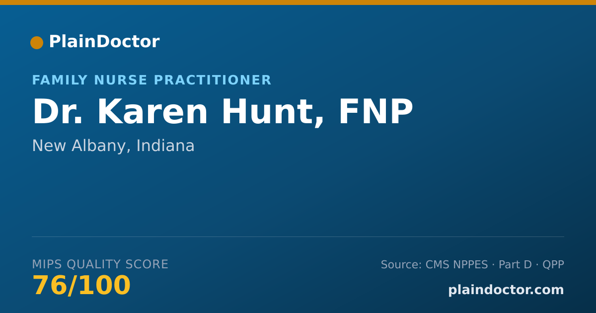 Shareable card for Karen Hunt, FNP - Family Nurse Practitioner, New Albany, IN