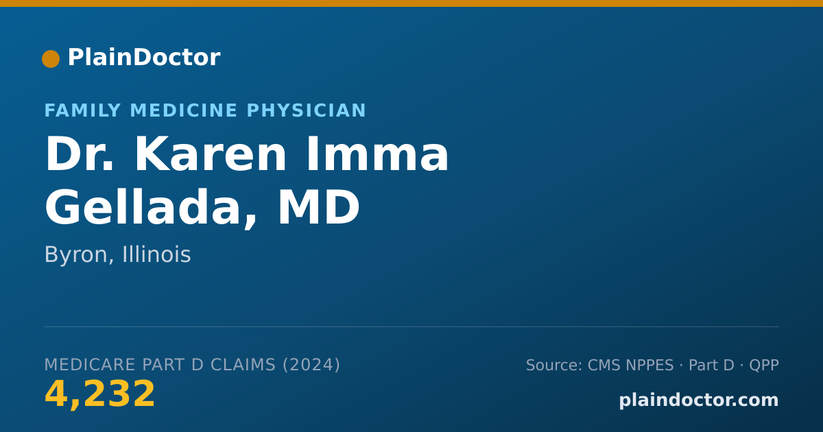 Shareable card for Karen Imma Gellada, MD - Family Medicine Physician, Byron, IL