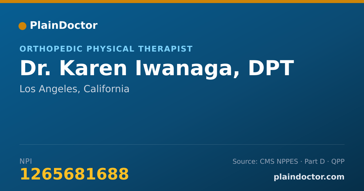 Shareable card for Karen Iwanaga, DPT - Orthopedic Physical Therapist, Los Angeles, CA