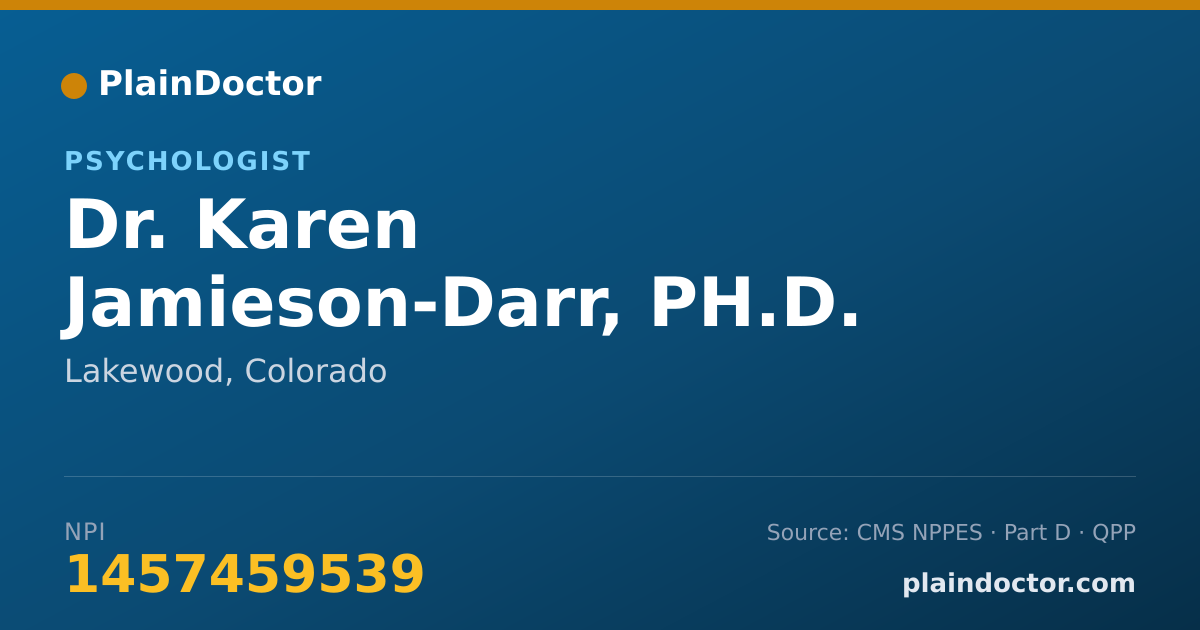 Shareable card for Karen Jamieson-Darr, PH.D. - Psychologist, Lakewood, CO
