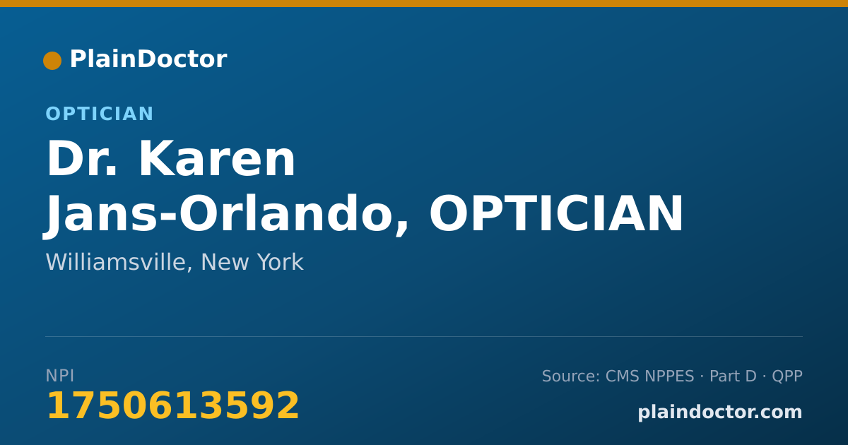 Shareable card for Karen Jans-Orlando, OPTICIAN - Optician, Williamsville, NY