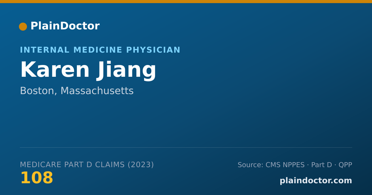 Shareable card for Karen Jiang - Internal Medicine Physician, Boston, MA