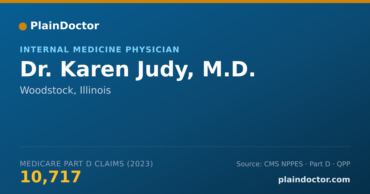 Shareable card for Karen Judy, M.D. - Internal Medicine Physician, Woodstock, IL