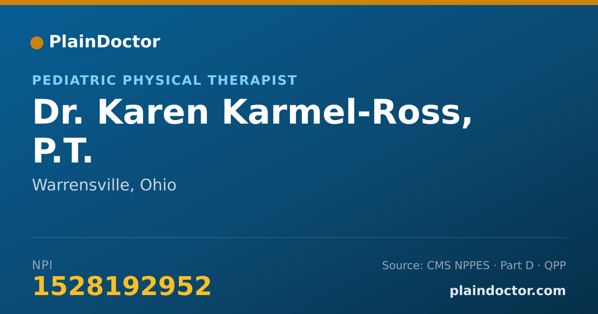 Shareable card for Karen Karmel-Ross, P.T. - Pediatric Physical Therapist, Warrensville, OH