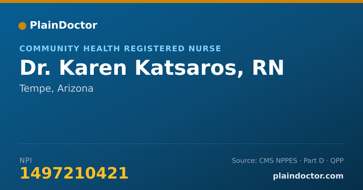 Shareable card for Karen Katsaros, RN - Community Health Registered Nurse, Tempe, AZ