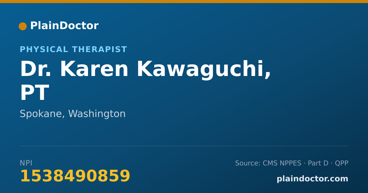 Shareable card for Karen Kawaguchi, PT - Physical Therapist, Spokane, WA