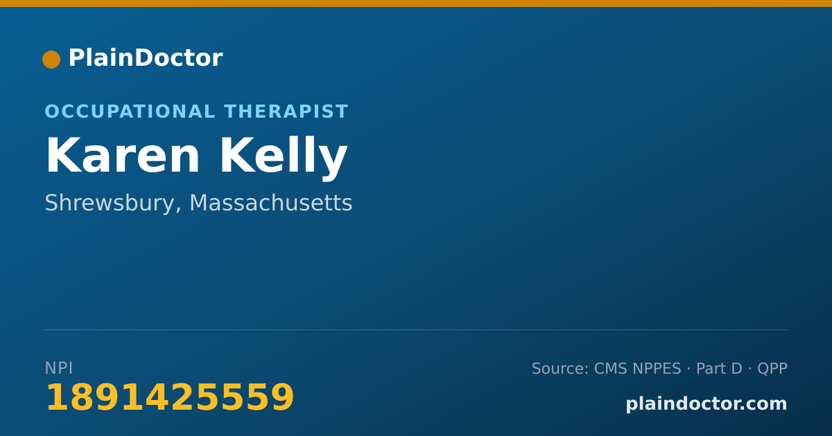 Shareable card for Karen Kelly - Occupational Therapist, Shrewsbury, MA