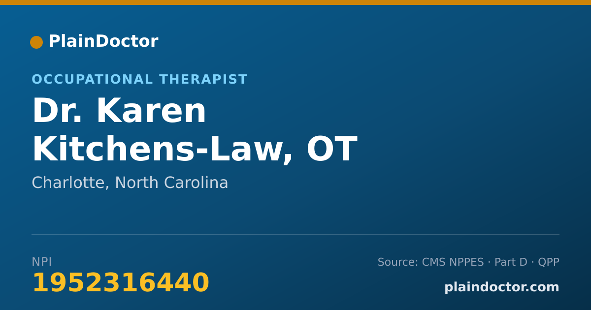 Shareable card for Karen Kitchens-Law, OT - Occupational Therapist, Charlotte, NC