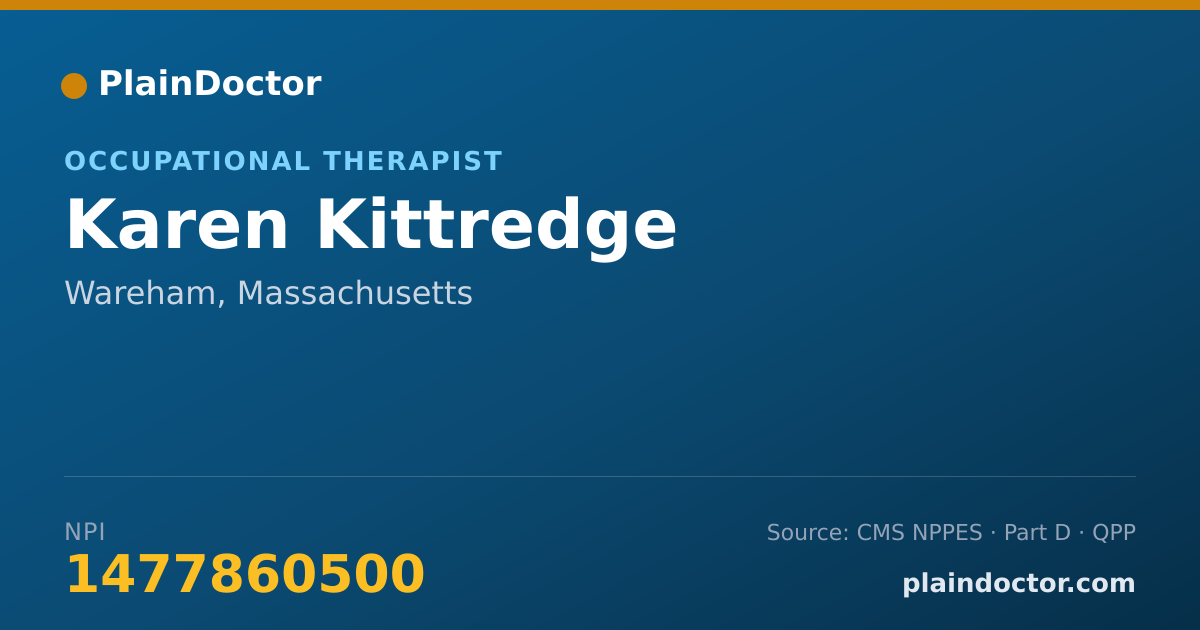 Shareable card for Karen Kittredge - Occupational Therapist, Wareham, MA