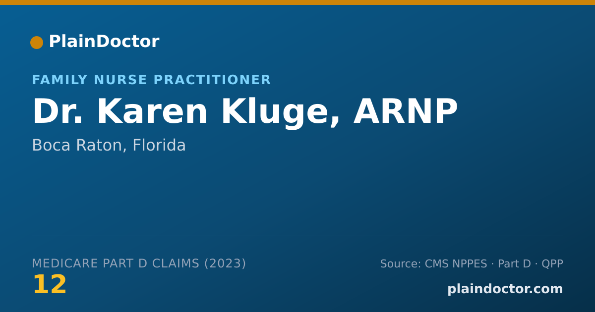 Shareable card for Karen Kluge, ARNP - Family Nurse Practitioner, Boca Raton, FL