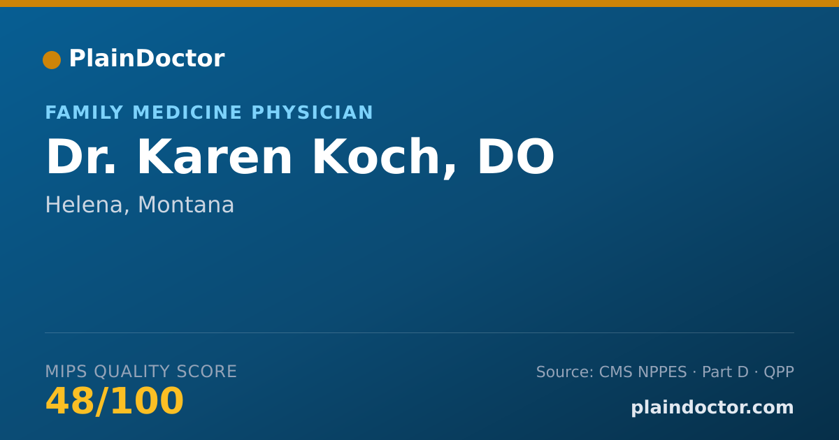 Shareable card for Karen Koch, DO - Family Medicine Physician, Helena, MT