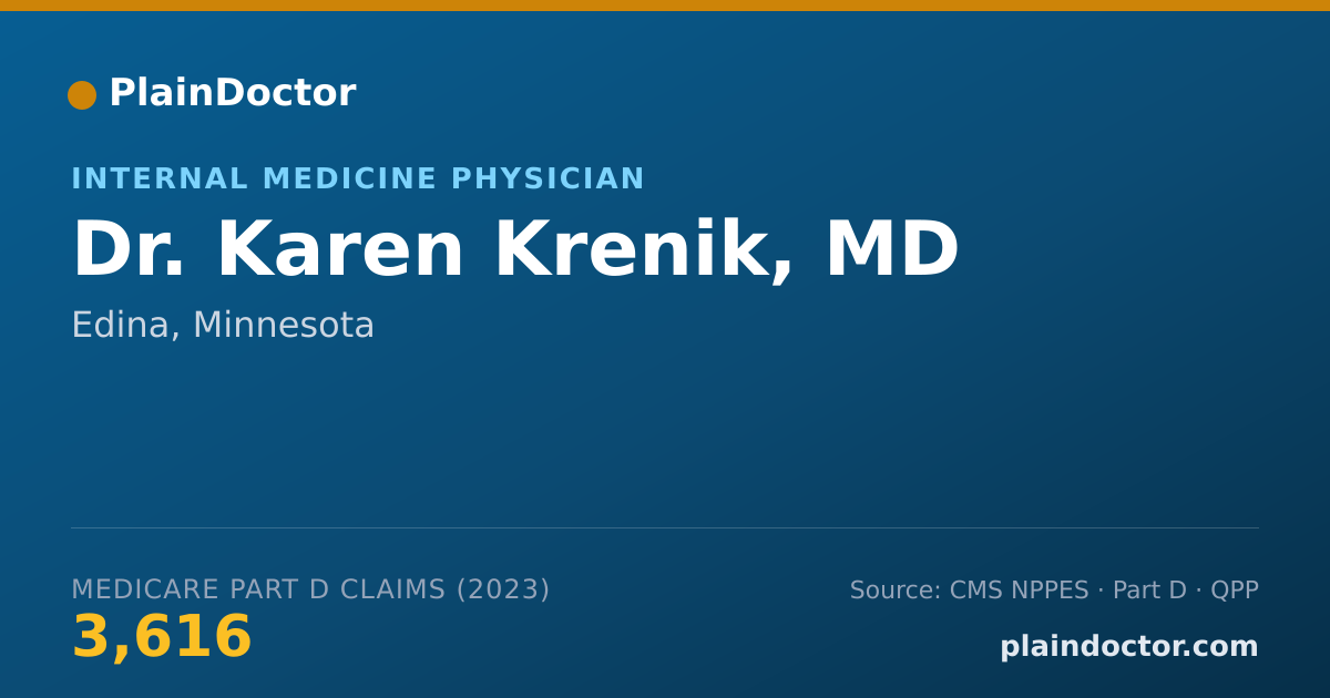 Shareable card for Karen Krenik, MD - Internal Medicine Physician, Edina, MN