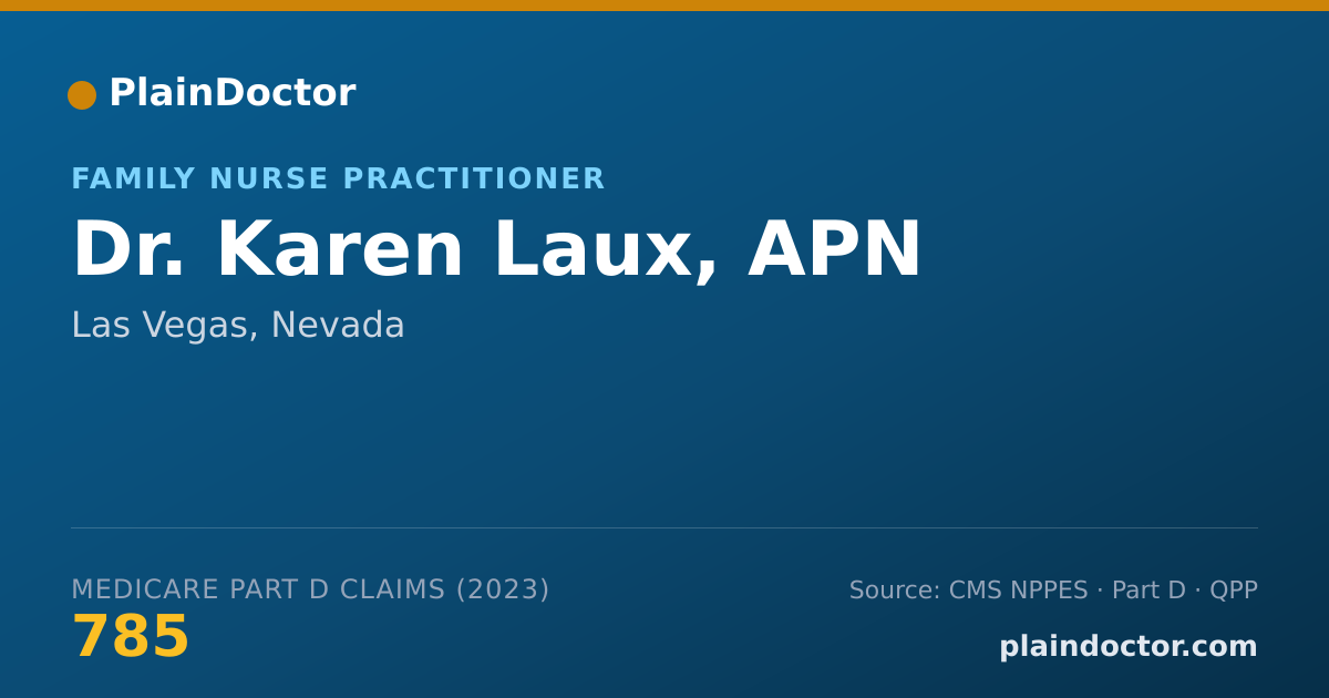 Shareable card for Karen Laux, APN - Family Nurse Practitioner, Las Vegas, NV