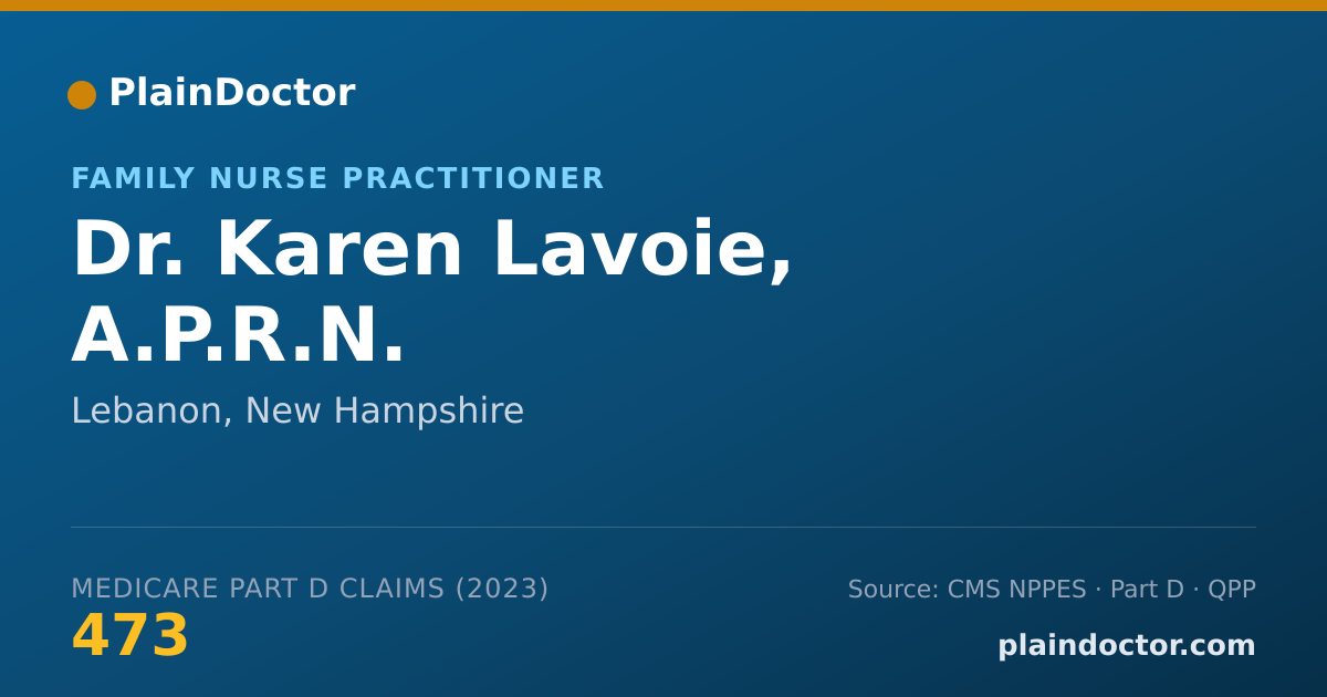 Shareable card for Karen Lavoie, A.P.R.N. - Family Nurse Practitioner, Lebanon, NH