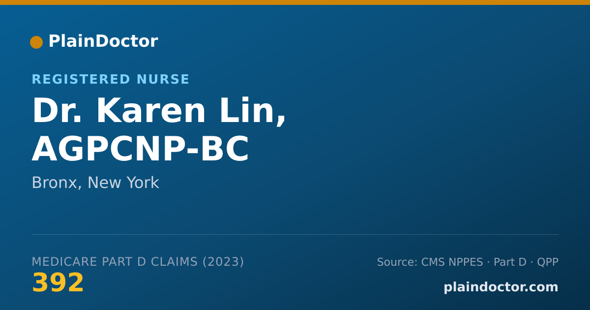 Shareable card for Karen Lin, AGPCNP-BC - Registered Nurse, Bronx, NY