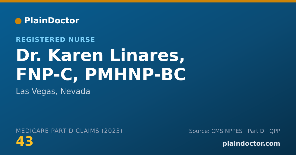 Shareable card for Karen Linares, FNP-C, PMHNP-BC - Registered Nurse, Las Vegas, NV