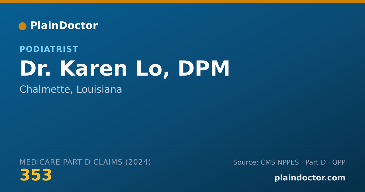 Shareable card for Karen Lo, DPM - Foot Surgery Podiatrist, Chalmette, LA