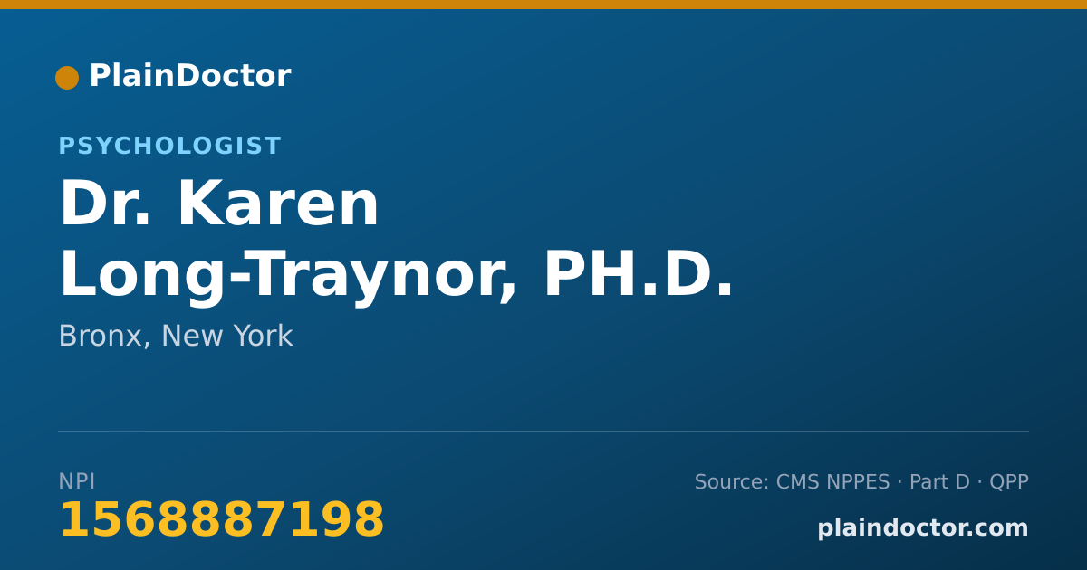 Shareable card for Karen Long-Traynor, PH.D. - Psychologist, Bronx, NY