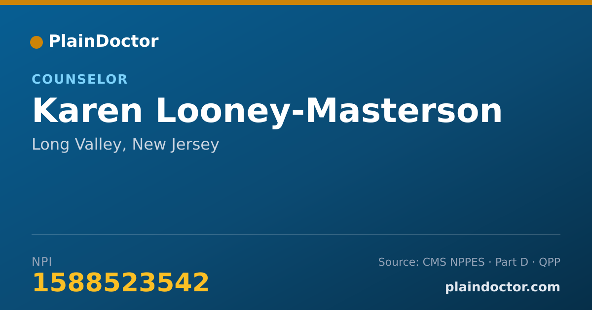 Shareable card for Karen Looney-Masterson - Counselor, Long Valley, NJ