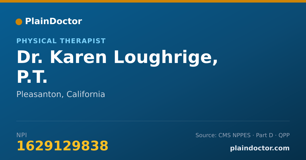 Shareable card for Karen Loughrige, P.T. - Physical Therapist, Pleasanton, CA