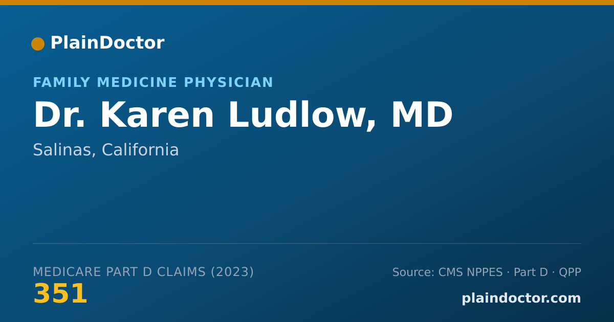 Shareable card for Karen Ludlow, MD - Family Medicine Physician, Salinas, CA