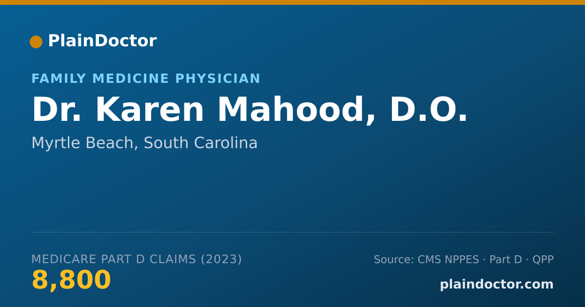 Shareable card for Karen Mahood, D.O. - Family Medicine Physician, Myrtle Beach, SC