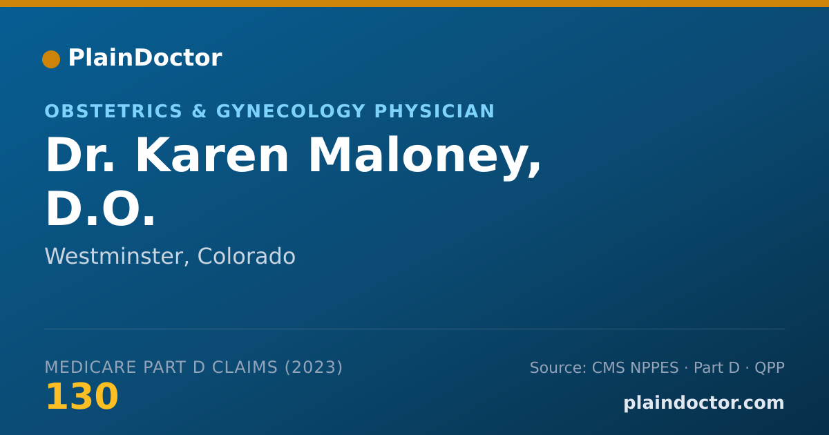 Shareable card for Karen Maloney, D.O. - Obstetrics & Gynecology Physician, Westminster, CO