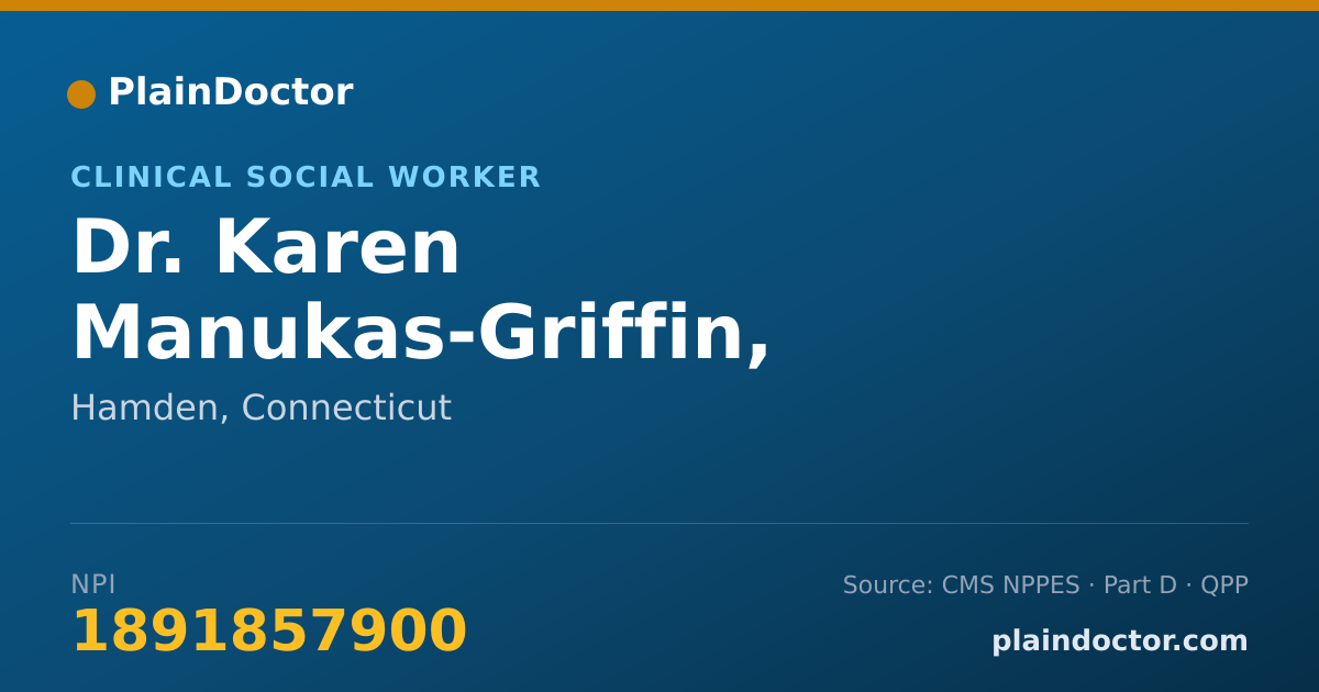Shareable card for Karen Manukas-Griffin, L.C.S.W - Clinical Social Worker, Hamden, CT