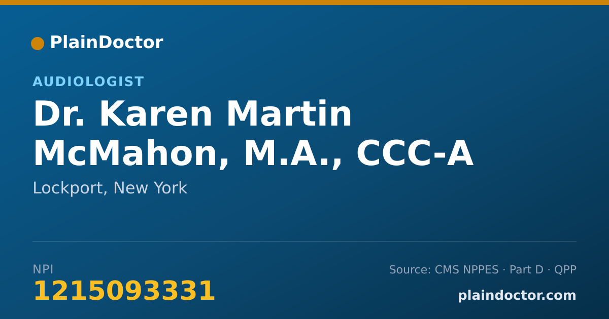 Shareable card for Karen Martin McMahon, M.A., CCC-A - Audiologist, Lockport, NY